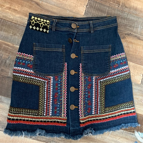 Y2K Desigual Circle Skirt (M)
